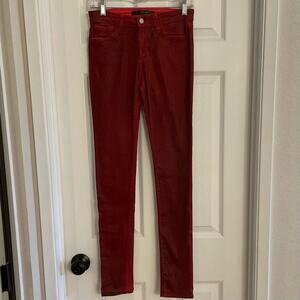 JOE’ S JEANS Womens Skinny Denim Jeans oxblood red coated Size 25